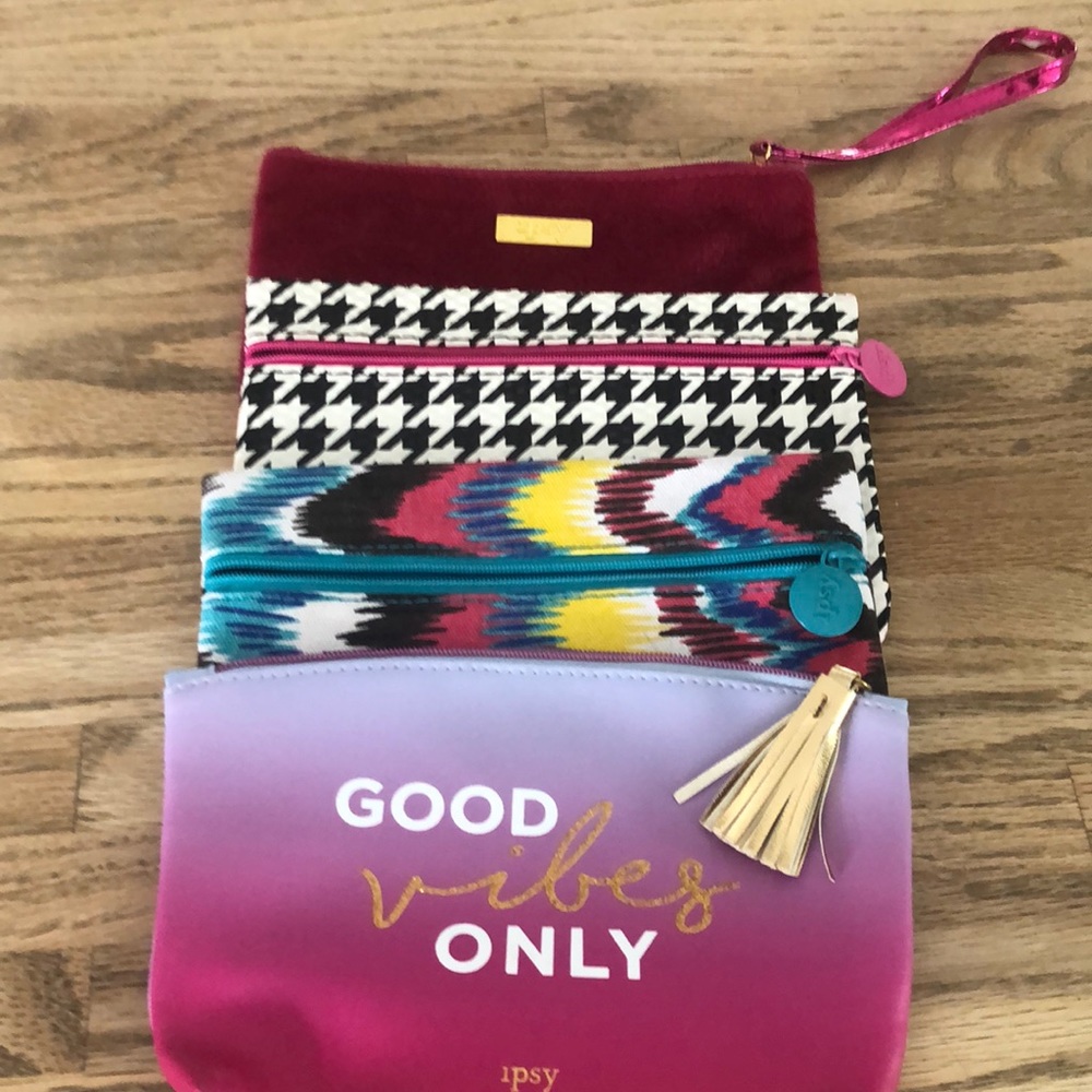 Set of 4 Ipsy makeup bags